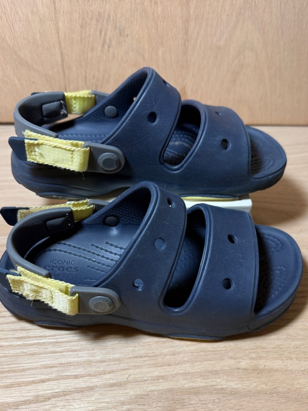 Crocs Classic All Terrain Sandals J2 Navy Gray Yellow